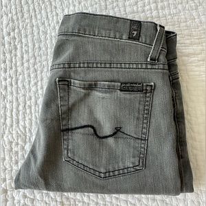 Seven For All Mankind Roxanne Skinny Jean Gray Size 28